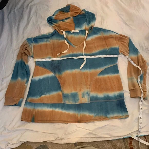🦋🦋Hopely Loose-Fitting Tye Dye Hooded Sweatshirt SZ Large Boutique New🦋🦋 - Picture 4 of 6